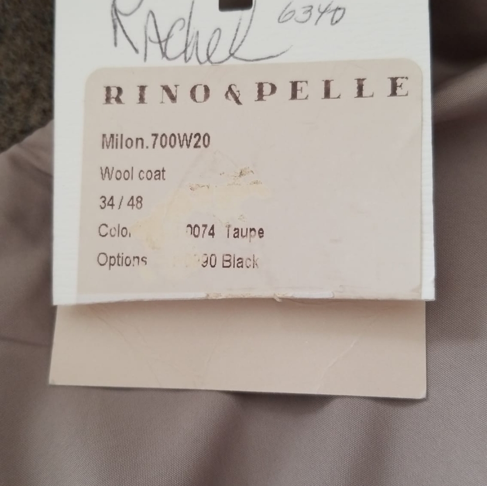 Rino & Pelle Milon Long Wood Blend Coat trench double folded collar 38 - Picture 8 of 11